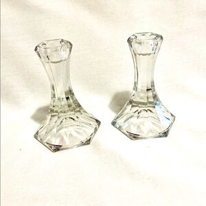 Candlestick Holders Pair of Towle - Austrian Lead Crystal Faceted